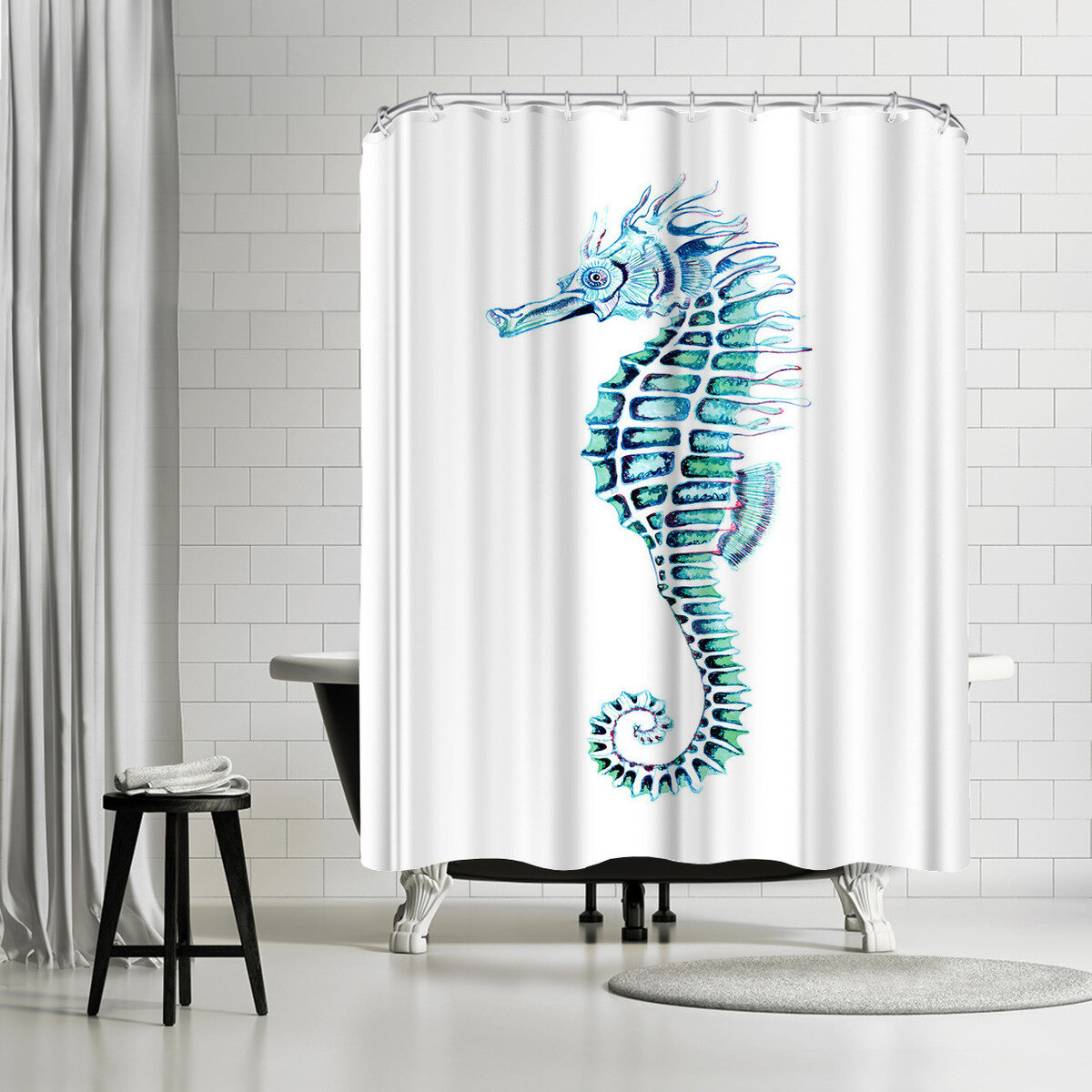 East Urban Home Tj Heiser Crazy Seahorse 3 Single Shower Curtain Wayfair