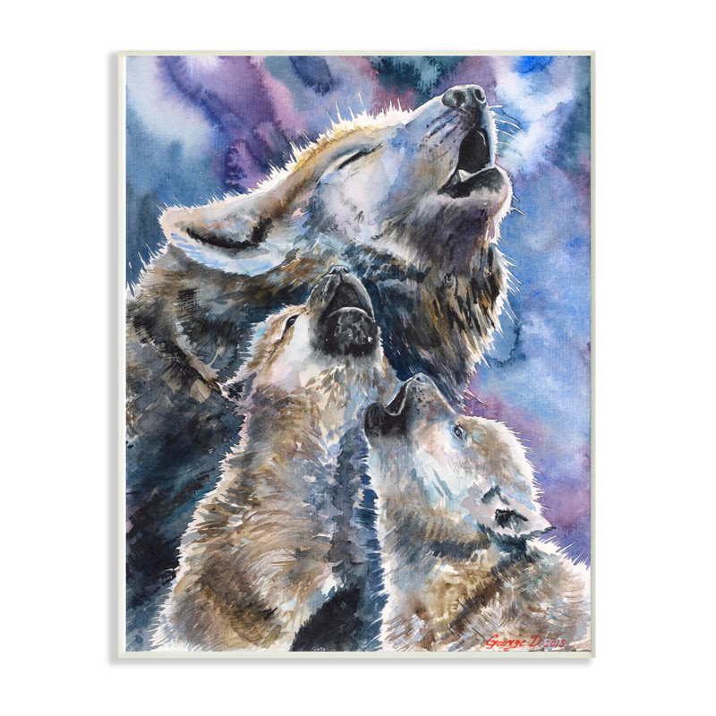 Isabelle Max Scully Wolf Pack Family Large Dog Watercolor