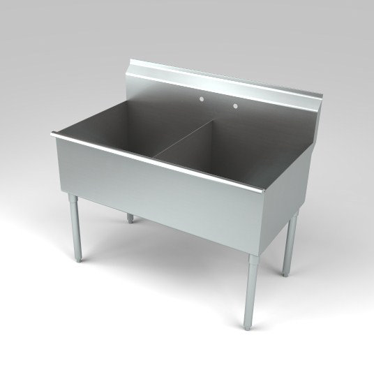 4S2-2424 Economy Non NSF 51" x 28" Free Standing Service Sink