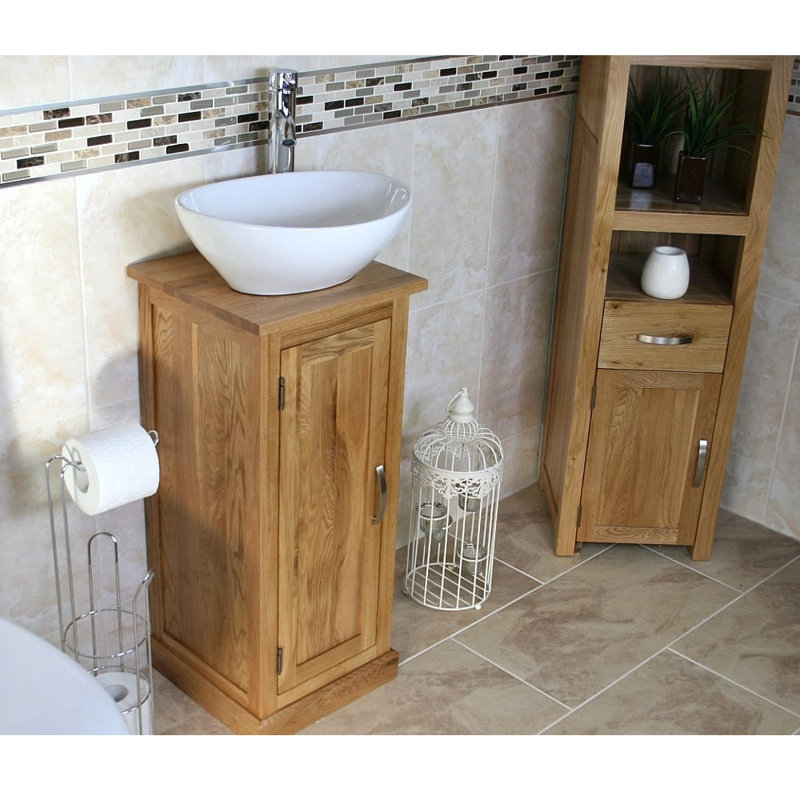 Belfry Bathroom Crafton Compact Solid Oak 350mm Free Standing Crafton Compact Solid Oak 350mm
