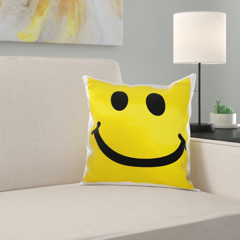 East Urban Home Smiley Face Throw Pillow Cover Wayfair