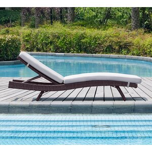 Prudence Reclining Patio Chaise Lounge with Cushion