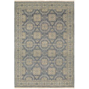 Brian Hand-Knotted Blue/Beige Area Rug