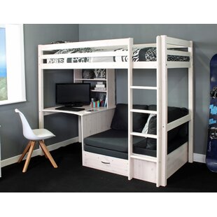 bunk bed with desk and chair underneath