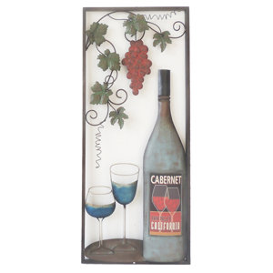 Wine with 2 Glasses Wall Decor