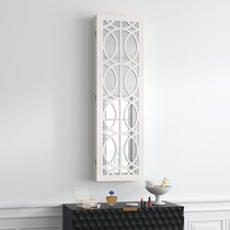 Modern Embossed Wave Gray Wood Freestanding Jewelry Armoire Cabinet Storage 