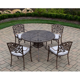 Go to store & view more images Sunray Mississippi 5 Piece Dining Set with Cushions by Oakland Living