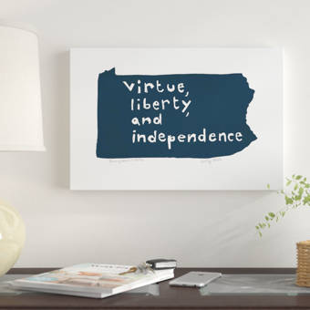 East Urban Home Pennsylvania And Motto By Emily Wick Graphic Art Print On Wrapped Canvas Wayfair
