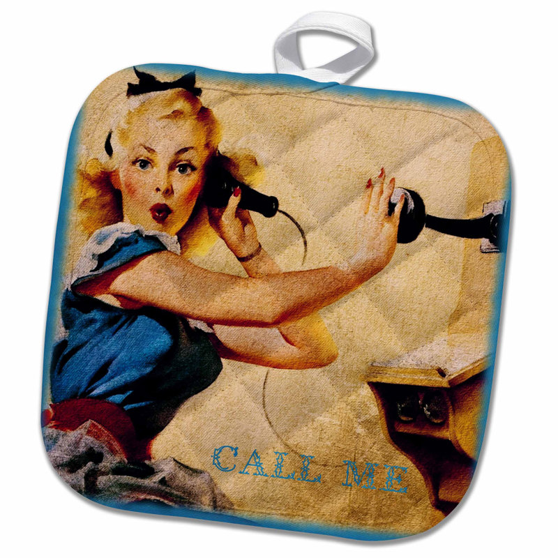 3drose Call Me Vintage Pinup On Phone Digital Art By Angelandspot