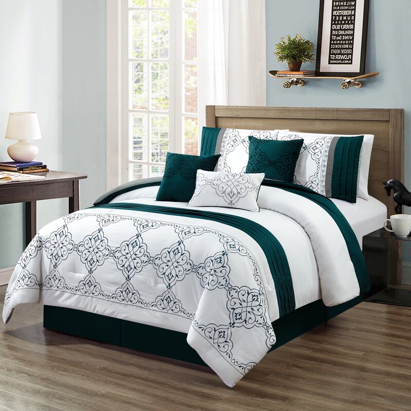 House Of Hampton Hymel Embroidery 7 Piece Comforter Set Reviews