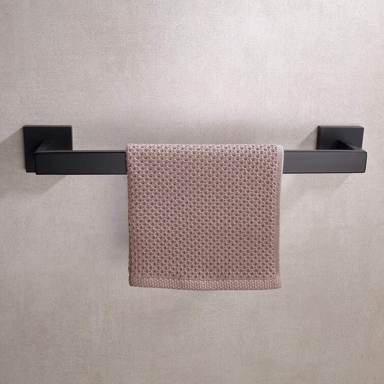 Black Single Towel Bar Wall Mount Stainless steel 304 Rail Rack Holder for Bath 