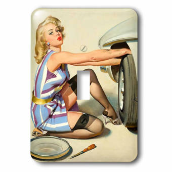 3drose Pinup With Dog 1 Gang Toggle Light Switch Wall Plate Wayfair