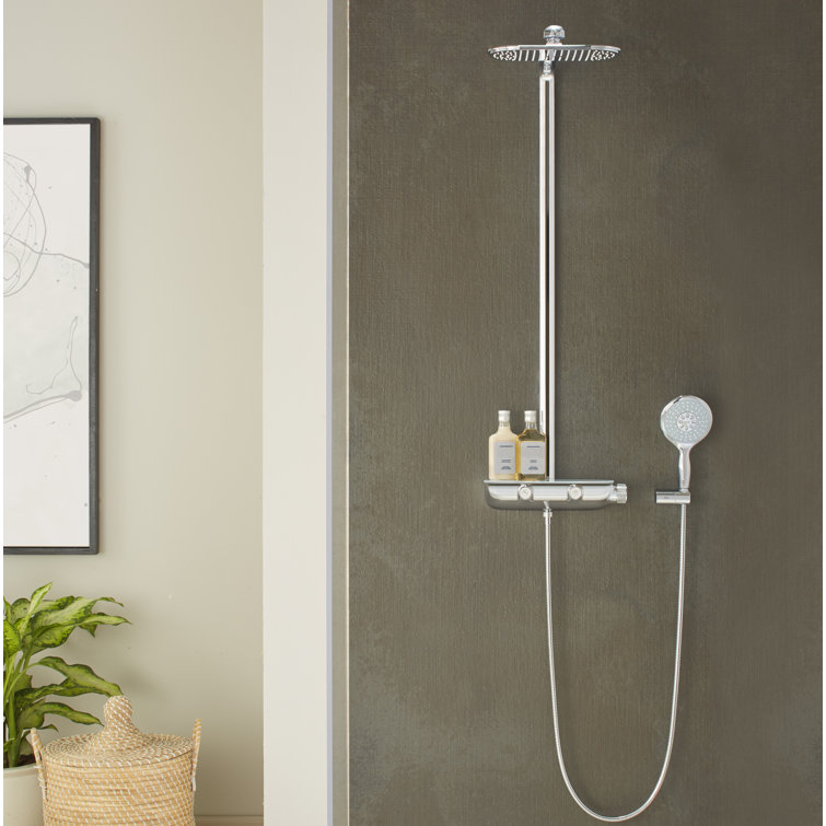 Grohe Smart Control Thermostatic Complete Shower System With Turbostat Reviews Wayfair
