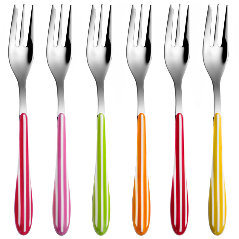 Bugatti Italy Zebra Set Of 6 Cocktail Forks Mixed Colours Wayfair