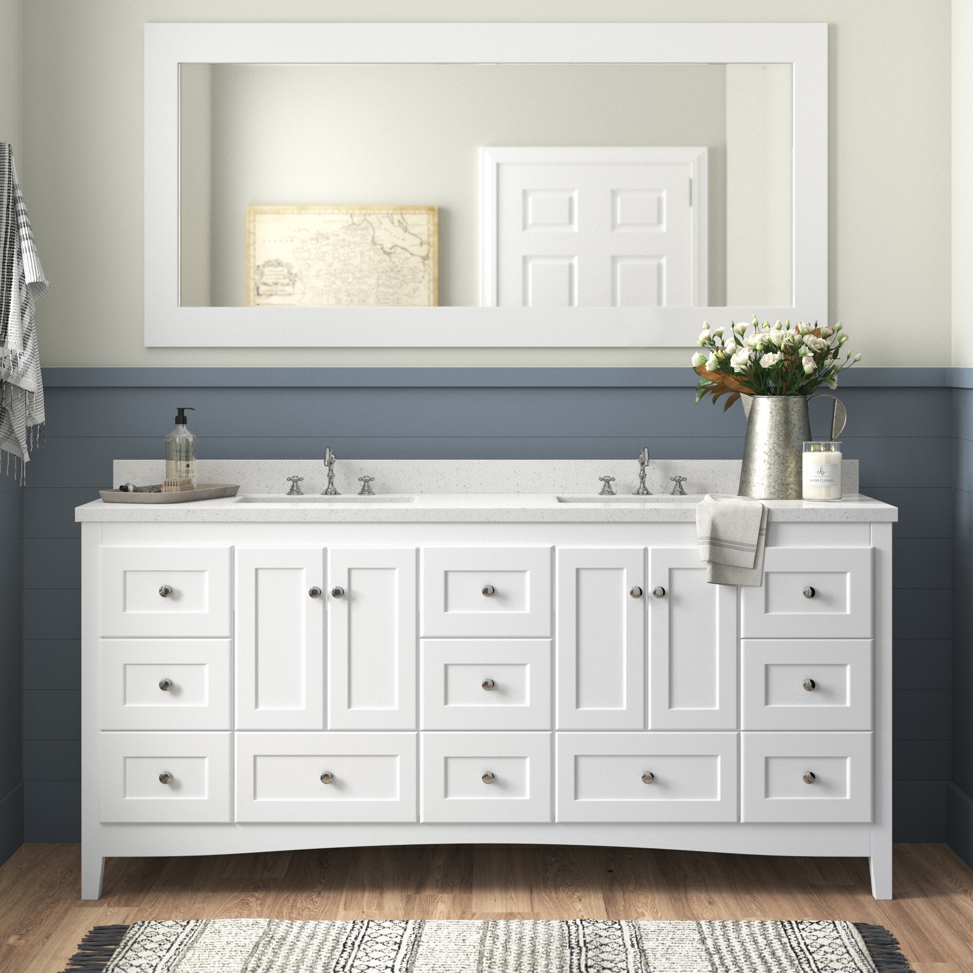 Birch Lane Prentice 72 Double Bathroom Vanity Set Reviews Wayfair