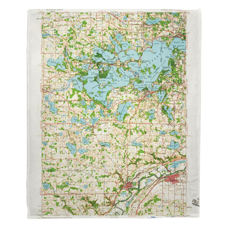 Breakwater Bay Nautical Chart Lake Minnetonka Mn 1958 Fleece Throw Wayfair