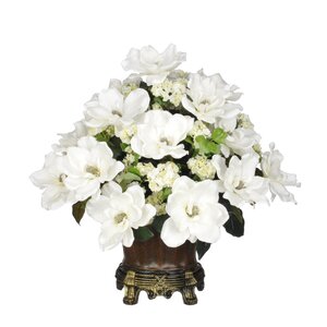 Artificial Cream Magnolia with Snowball