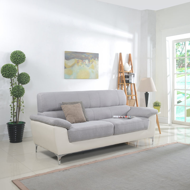 Madison Home Usa Modern Two Tone Fabric And Bonded Leather Living Modern Two Tone Fabric And Bonded Leather Living Room Sofa