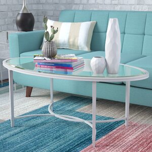 Buloke Metal/Glass Oval Coffee Table