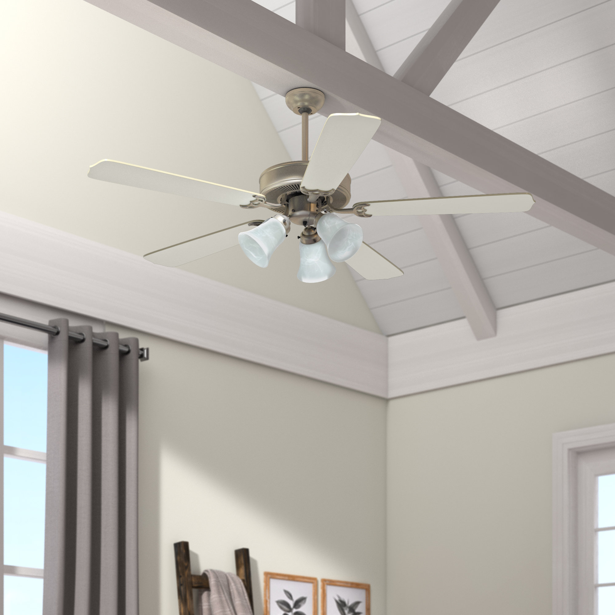 Charlton Home 52 Palatine 3 Light 5 Blade Led Ceiling Fan Light