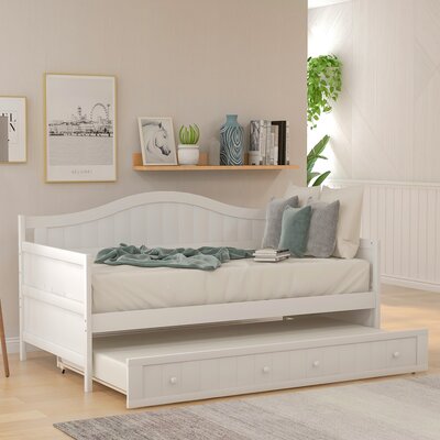 Twin Wooden Daybed With Trundle Bed, Sofa Bed For Bedroom Living Room