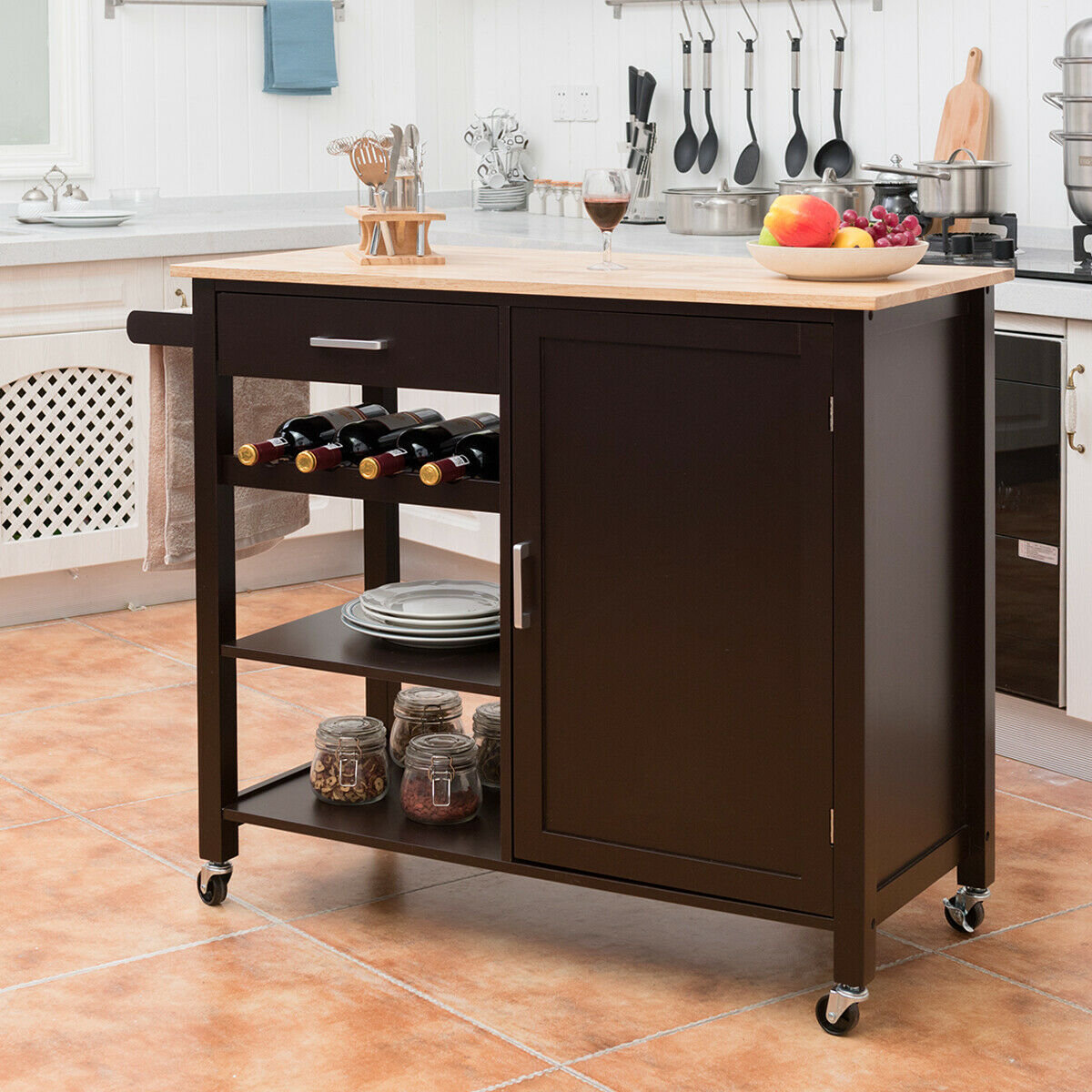 Gracie Oaks Yemina Kitchen Cart Reviews Wayfair
