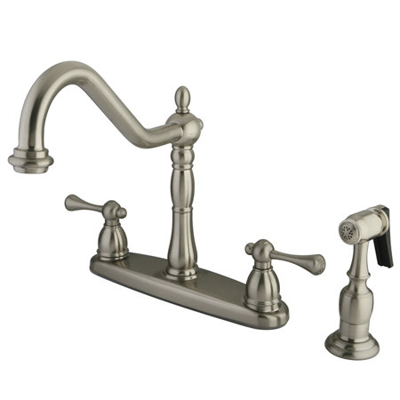 Kingston Brass English Vintage Double Handle Kitchen Faucet With Side Spray Wayfair