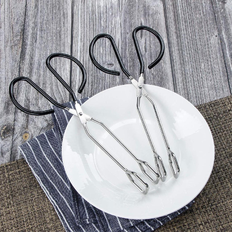 Stainless Steel Scissor Tongs Heavy Duty Cooking Tongs With Soft Handles