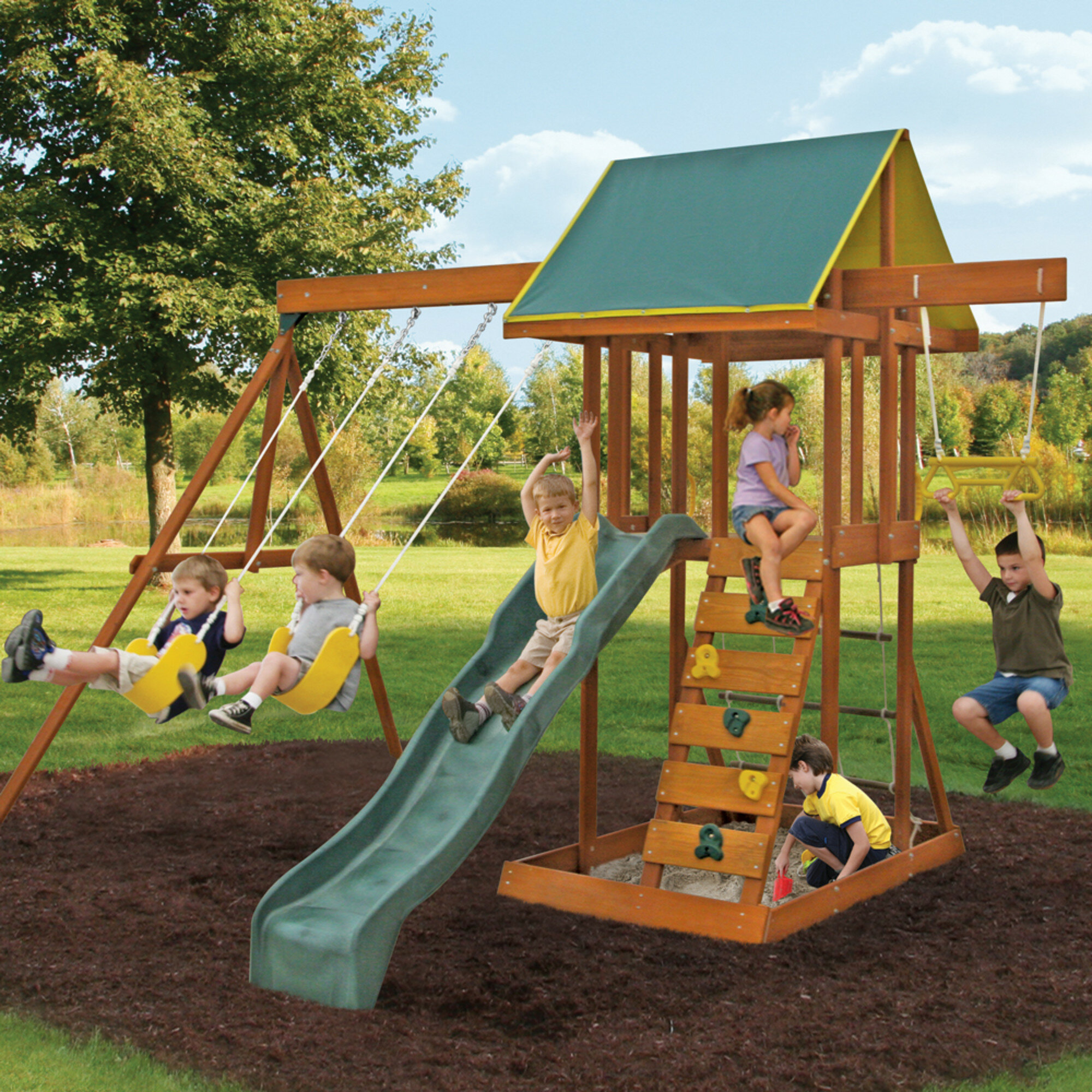 baby and child double swing set