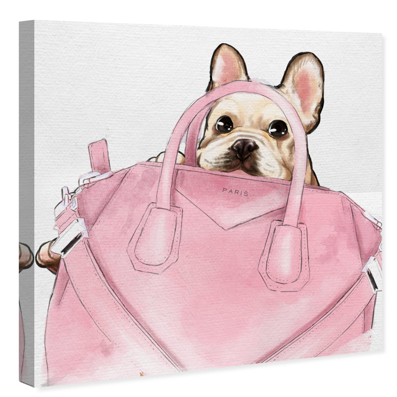 pink dog purse