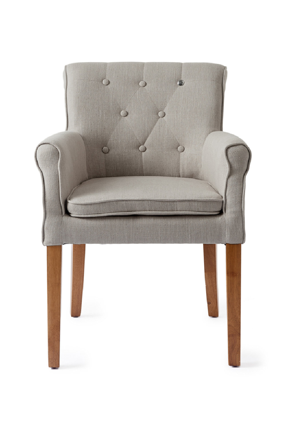 Rivi??ra Maison Tufted Linen Arm Chair in Flax Wayfair