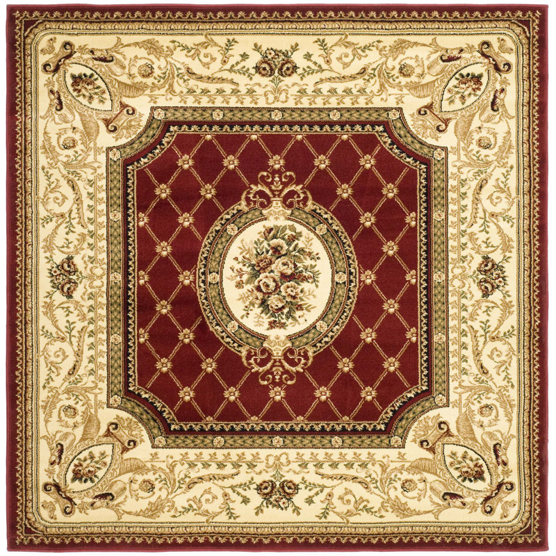 Taufner Power Loomed Red/Ivory Area Rug
