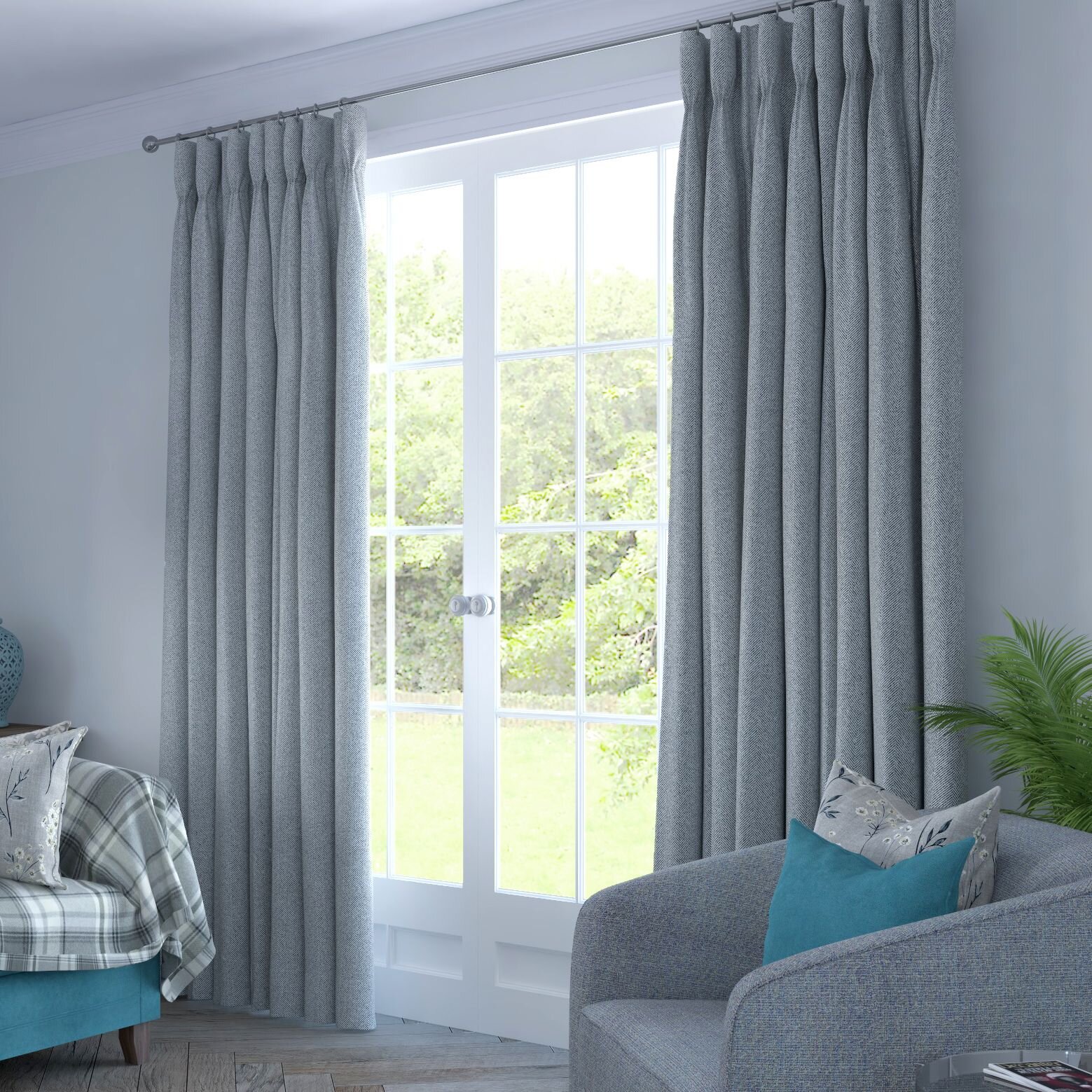 UK Thermal Eyelet Solid Blackout Drapes Window Curtain Living Room Bedroom Decor 