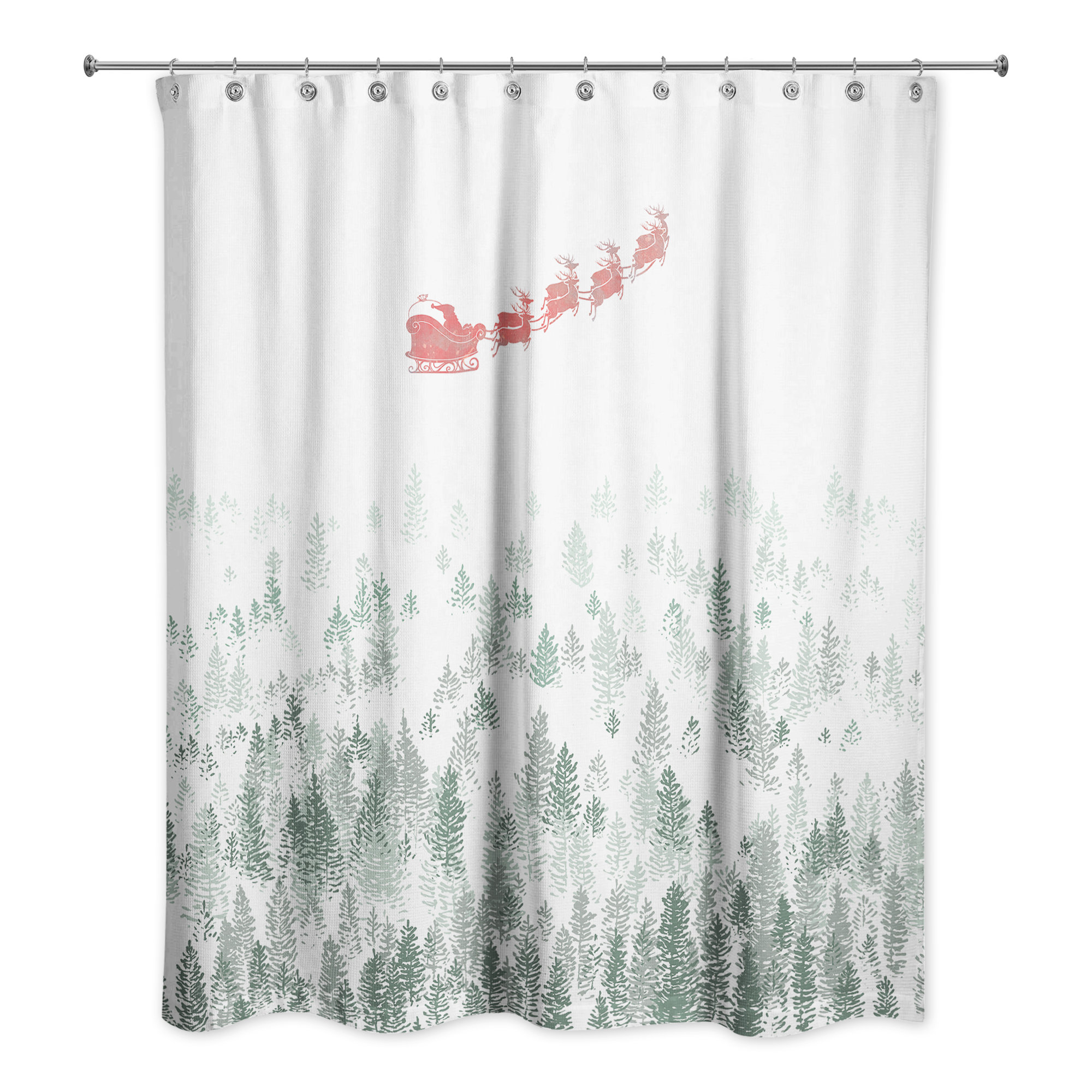 The Holiday Aisle Granado Graphic Winter Forest Scene Single Shower Curtain Wayfair