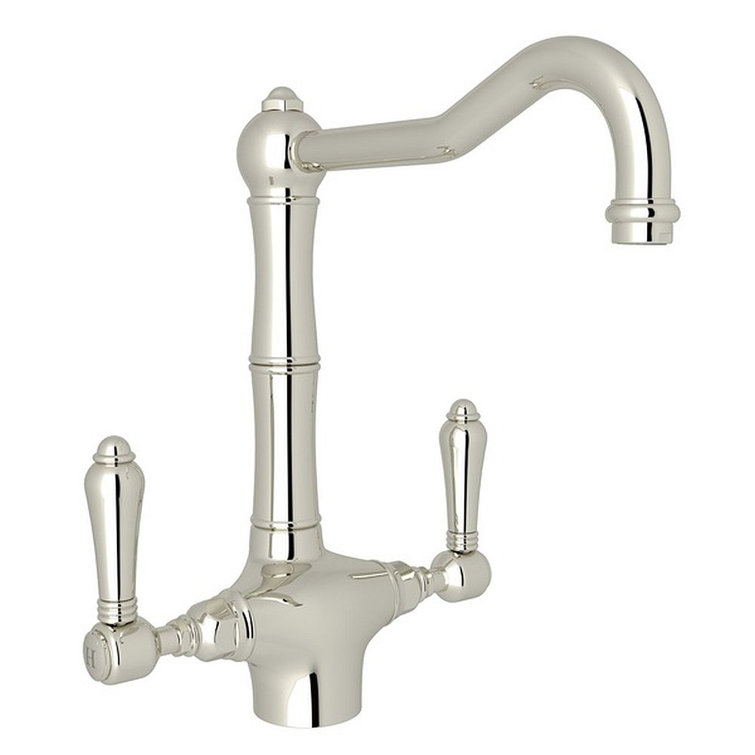ROHLÂ® AcquiÂ® Column Spout 2-Handle Kitchen Faucet with Lever Handles in  Polished Nickel