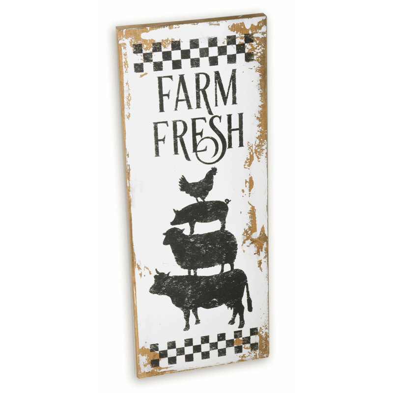 Rosalind Wheeler Farm Fresh Country Sign Wall Decor Wayfair