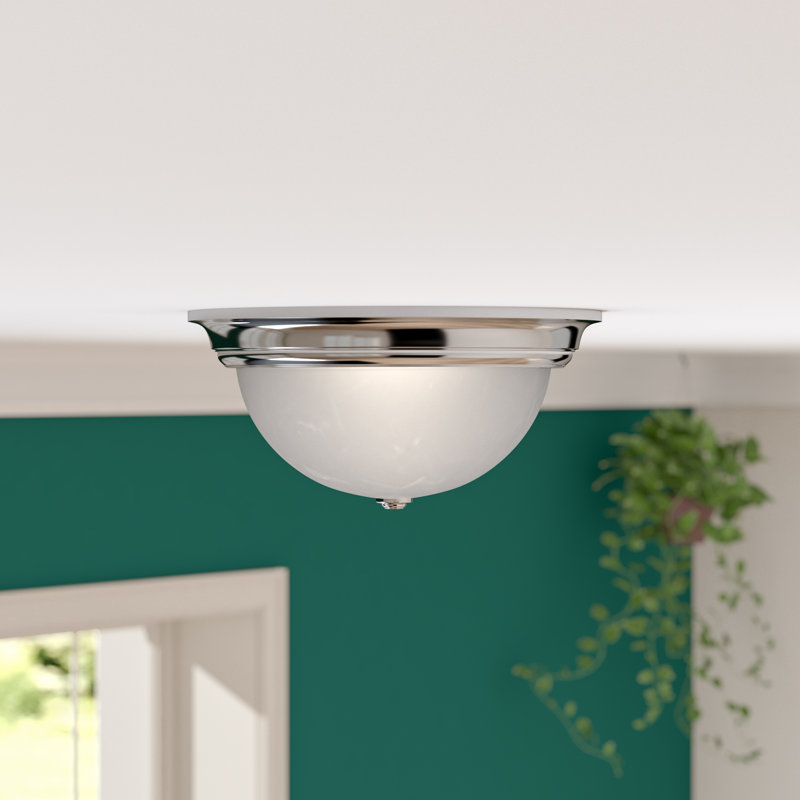 Charlton Home Raelyn 2 Light Simple Bowl Flush Mount Reviews Wayfair