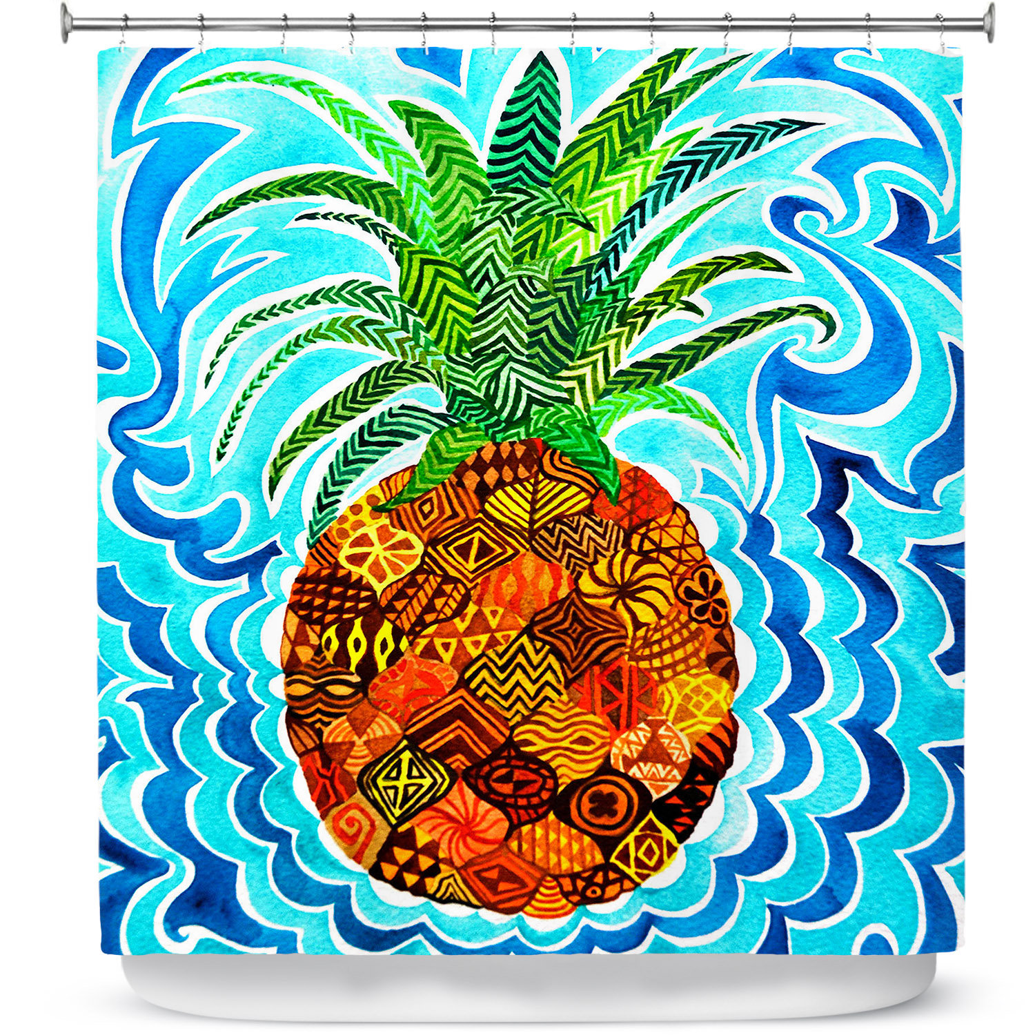 East Urban Home Psychedelic Pineapple Single Shower Curtain | Wayfair