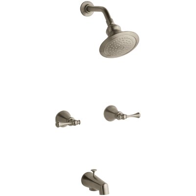 Revival Bath And Shower Faucet Set With Traditional Lever Handles