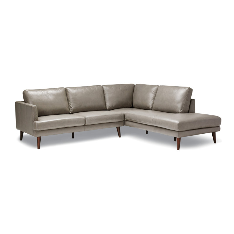 Ainsley Right Hand Facing Leather Sectional Reviews Allmodern