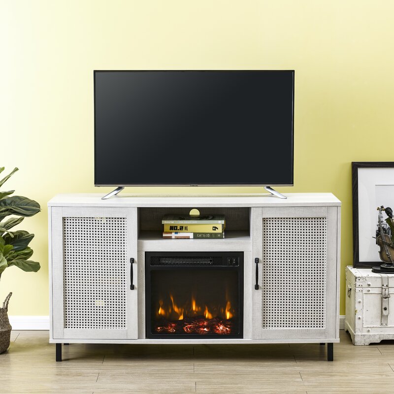 Gracie Oaks TV Stand for TVs up to 60" with Fireplace ...