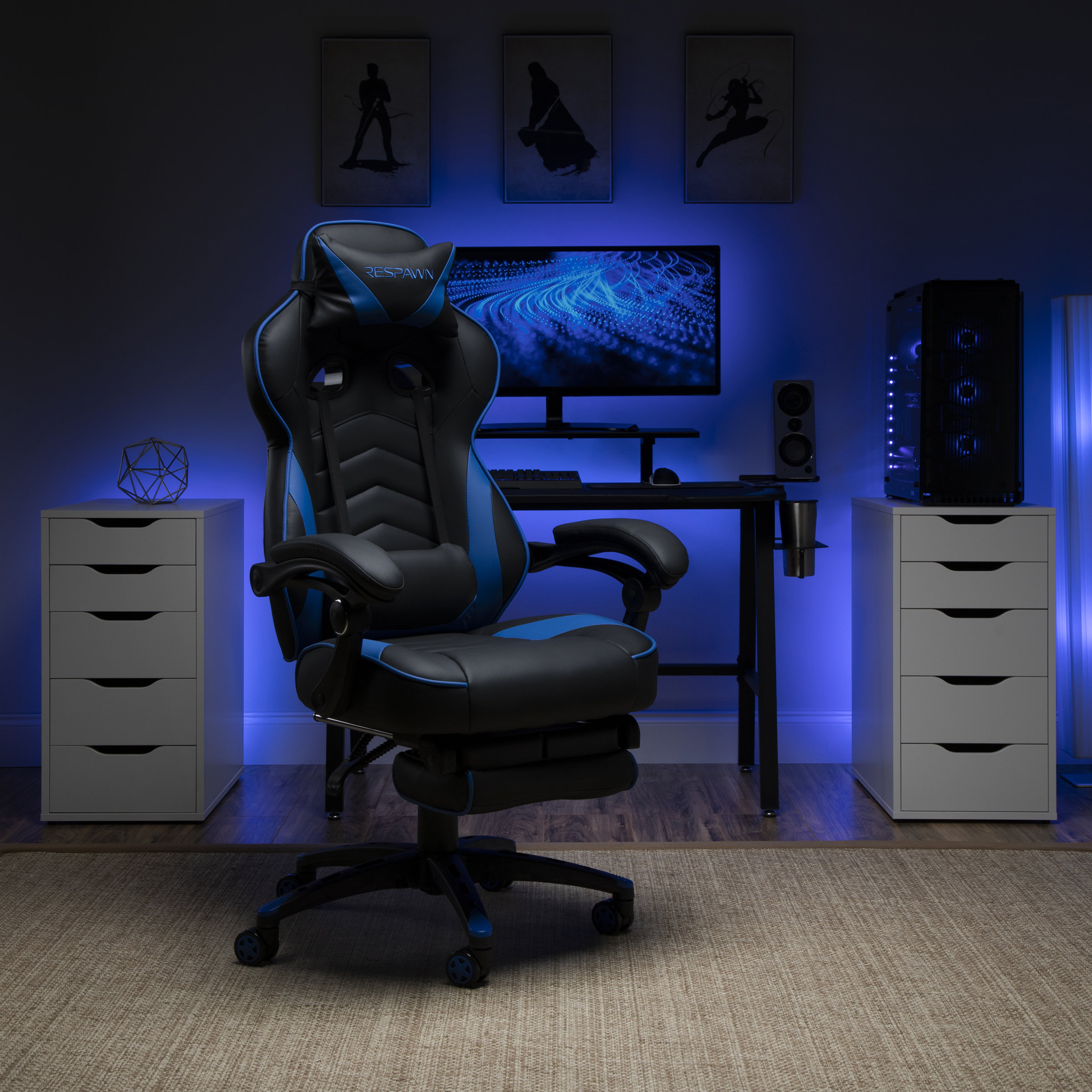 gaming room with led lights