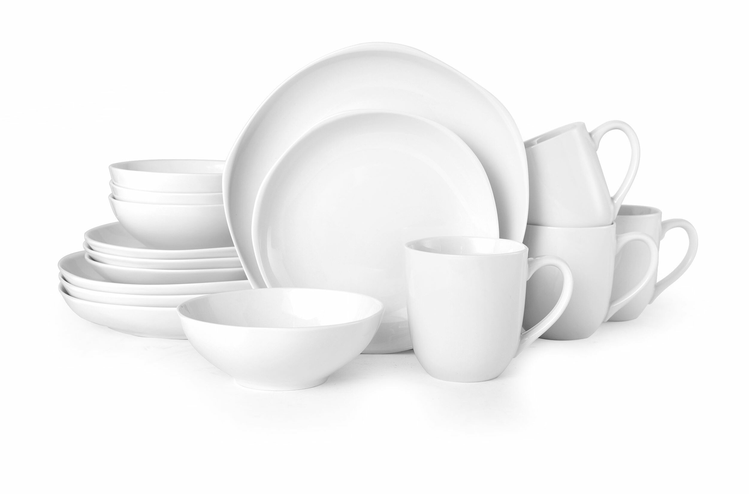 Fitz and Floyd Organic Coupe 16 Piece Dinnerware Set, Service for 4