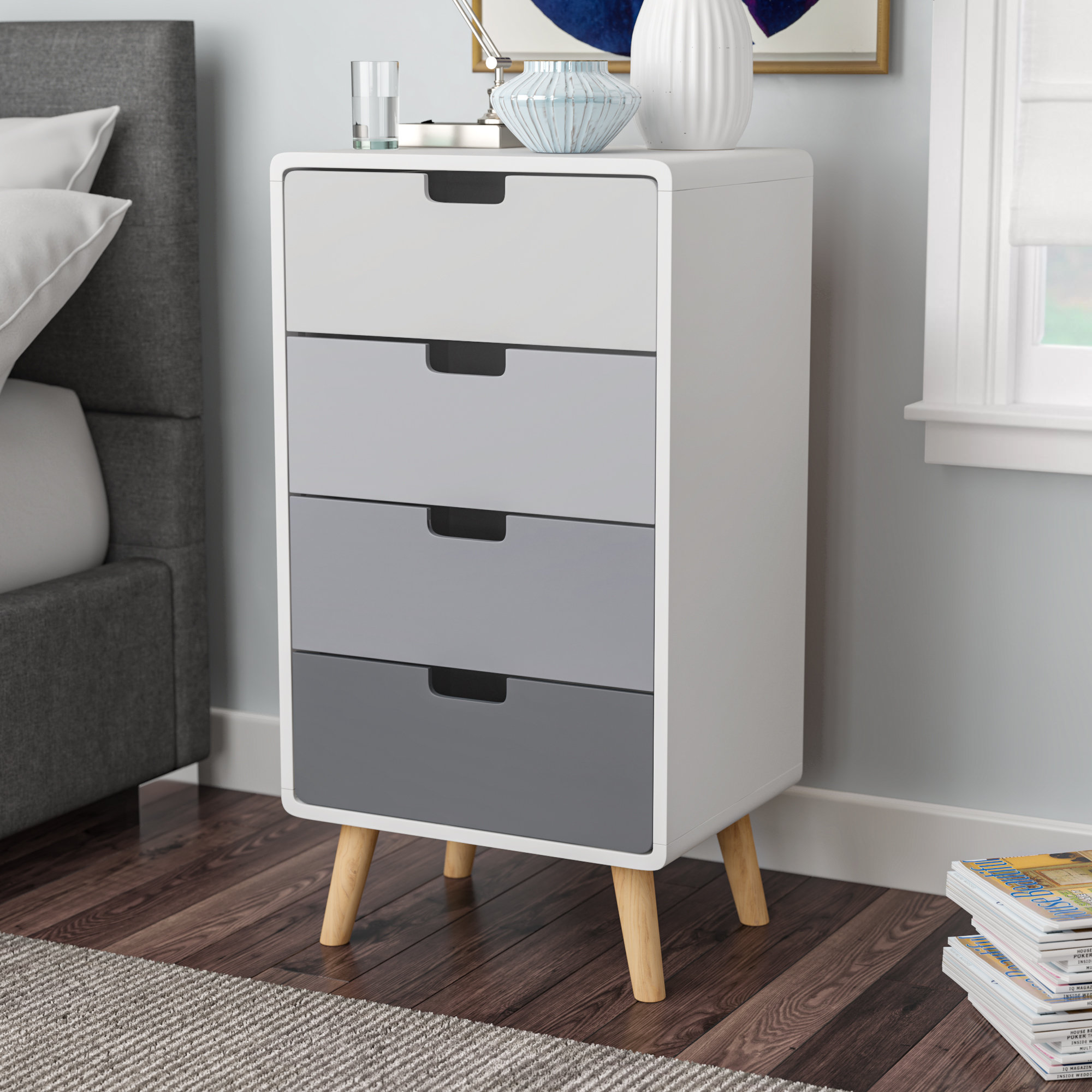Zipcode Design Amani 4 Drawer Bedside Table Reviews Wayfair Co Uk