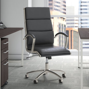 Bush Business Furniture Studio C High Back Leather Executive Office Chair In White by Bush Business Furniture No Copoun