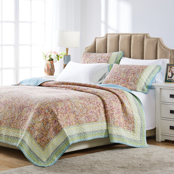 Lotus Flower Field Print Details about   Dragonfly Quilted Bedspread & Pillow Shams Set 
