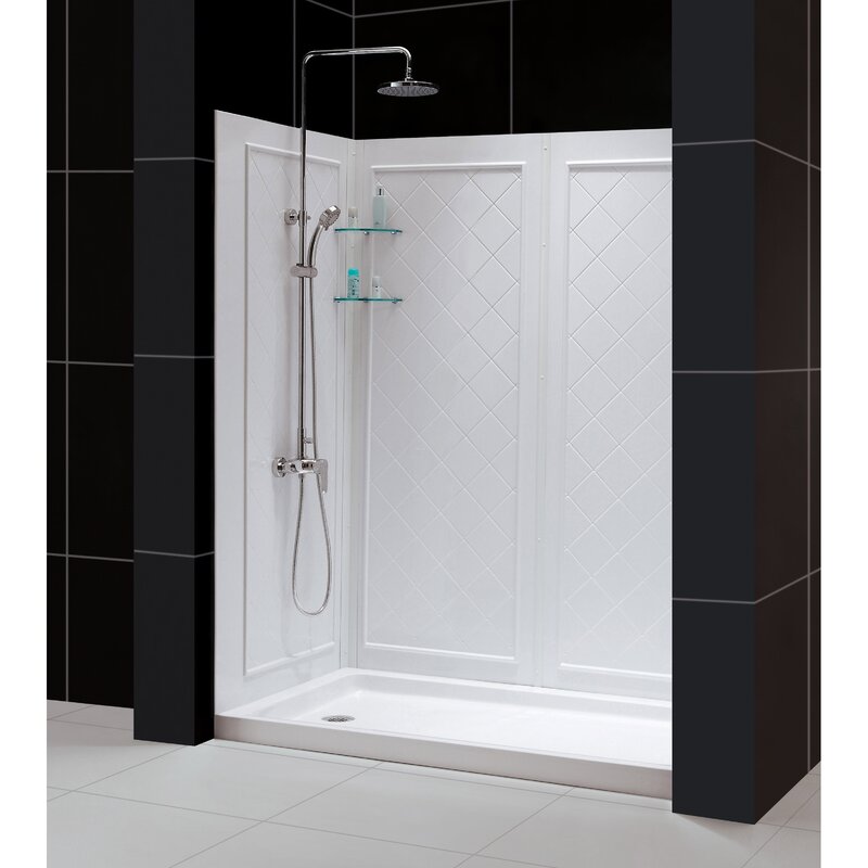 Dreamline Qwall 60 W X 76 75 H Framed Rectangle Shower Stall And Base Included Reviews Wayfair