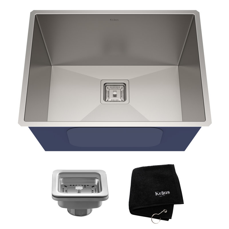 Khu24l Kraus Pax Zero Radius 24 L X 19 W Undermount Single Bowl Stainless Steel Kitchen Sink Reviews Wayfair