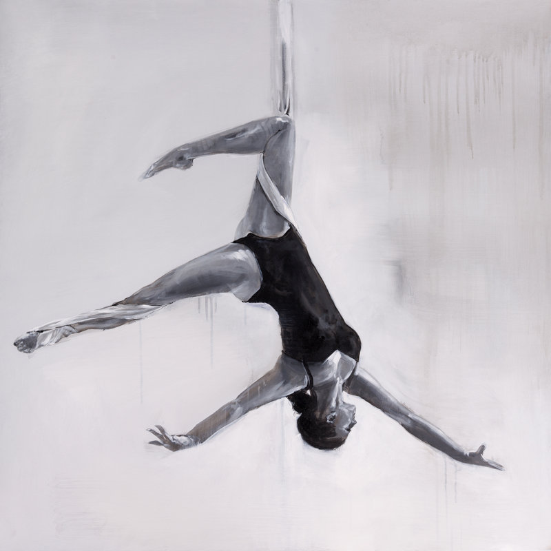 Winston Porter Woman Dancer On Aerial Silks Oil Painting Print