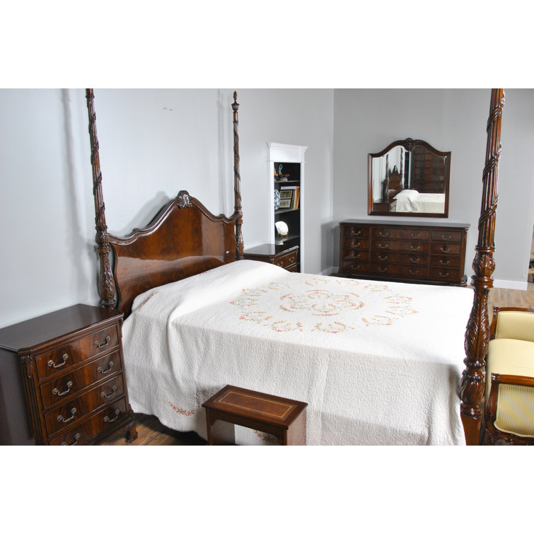 Niagara Furniture NBR038 Mahogany Leather Step Leather Bed Steps 